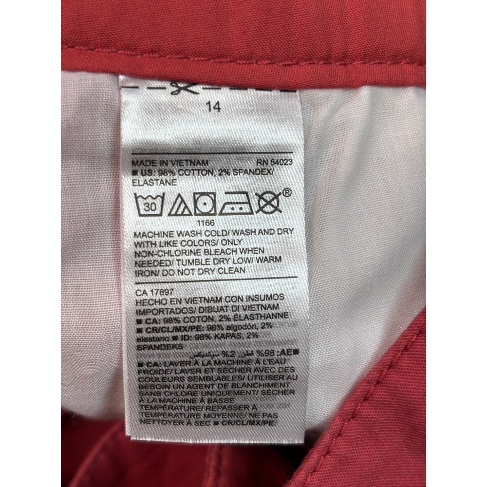 Old Navy Everyday Short 14 Red High Rise Chino Stretch Cotton Twill Women - Picture 10 of 10